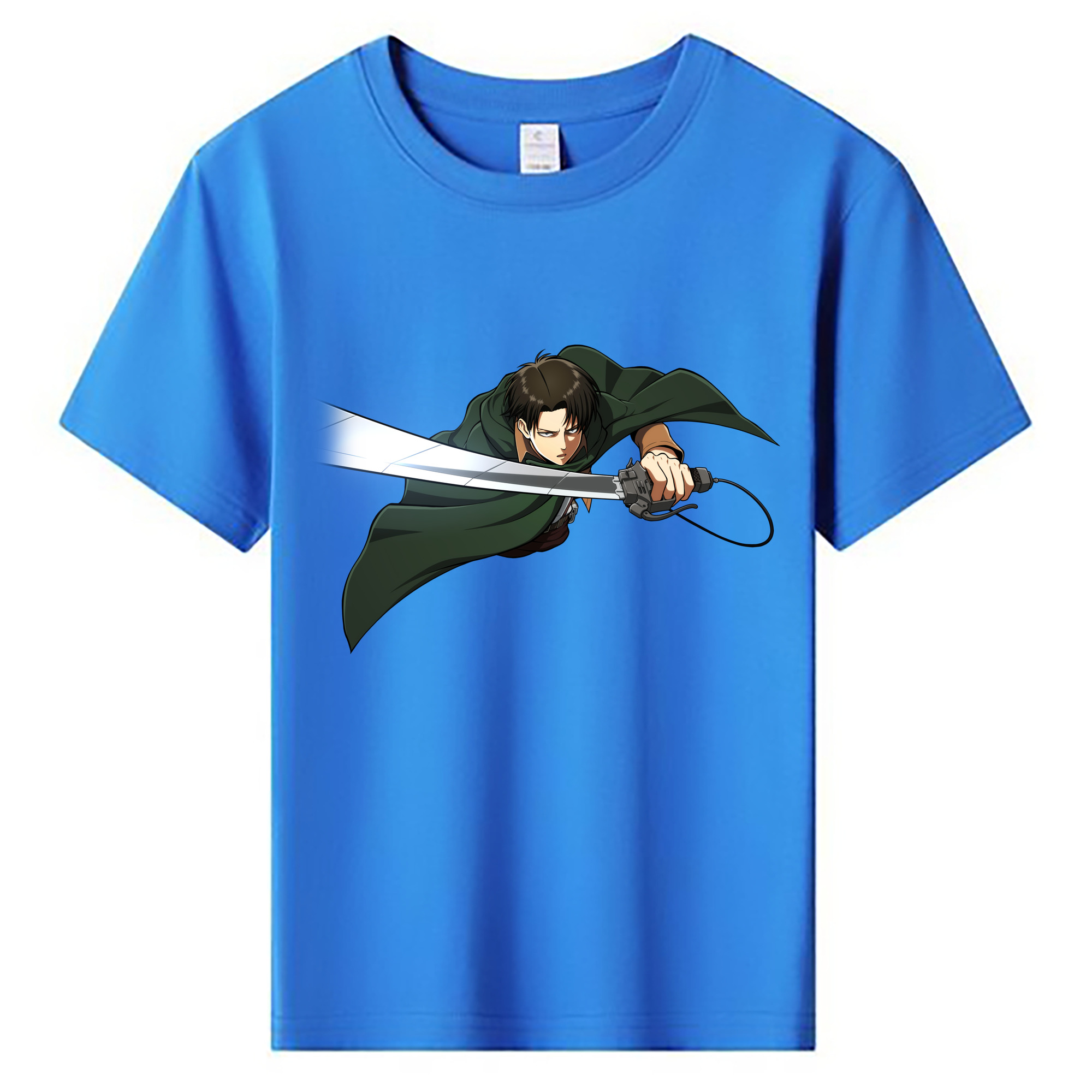 （画像用） 進撃の巨人 リヴァイ·アッカーマン Attack on Titan Levi Ackerman 綿100％キッズTシャツ（フロントプリント）